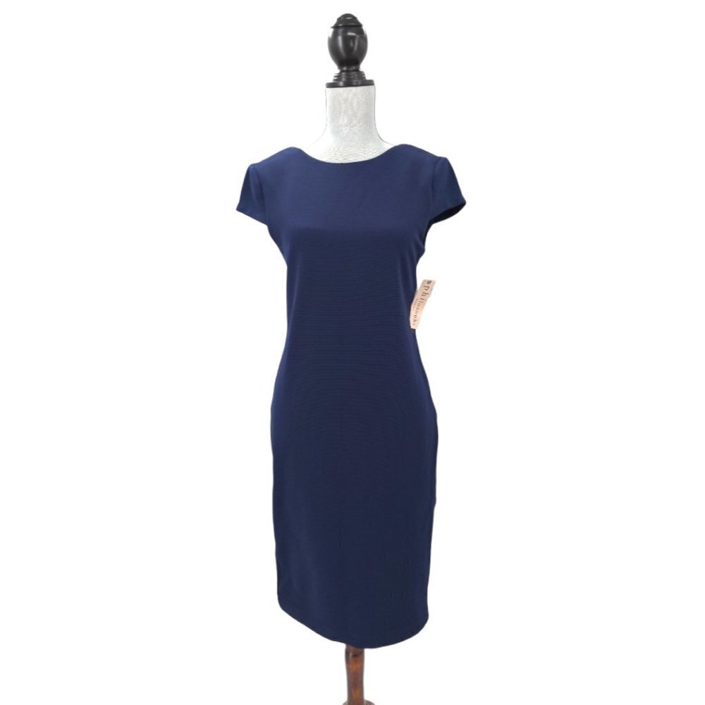 Philosophy Sheath Dress Womens 6 Blue Cap Sleeve Stretch‎ Business Event New